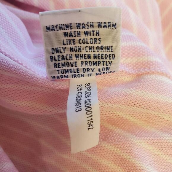 Ralph Lauren Buttin Down Long Sleeve Pink/White Striped Shirt Size M - Picture 7 of 9